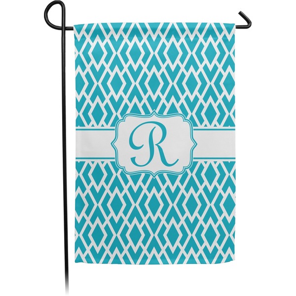 Custom Geometric Diamond Small Garden Flag - Double Sided w/ Initial