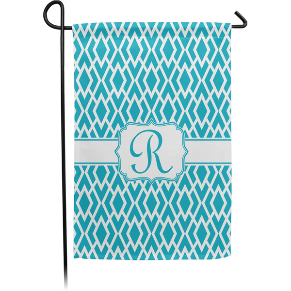 Custom Geometric Diamond Small Garden Flag - Single Sided w/ Initial