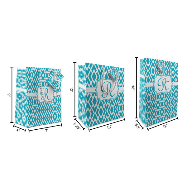 Geometric Diamond Gift Bags - All Sizes - Dimensions