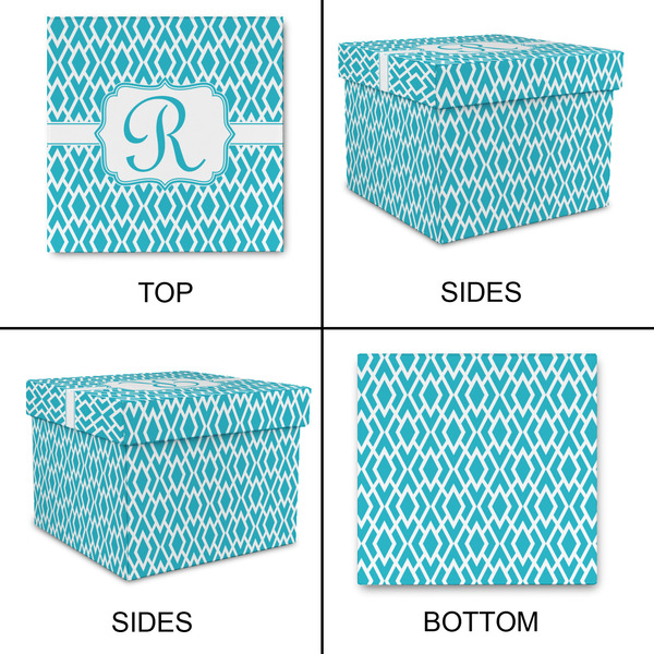 Geometric Diamond Gift Boxes with Lid - Canvas Wrapped - Large - Approval