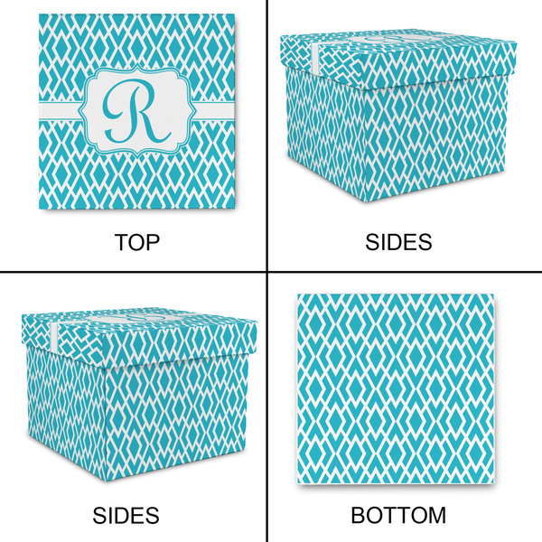 Geometric Diamond Gift Boxes with Lid - Canvas Wrapped - Medium - Approval