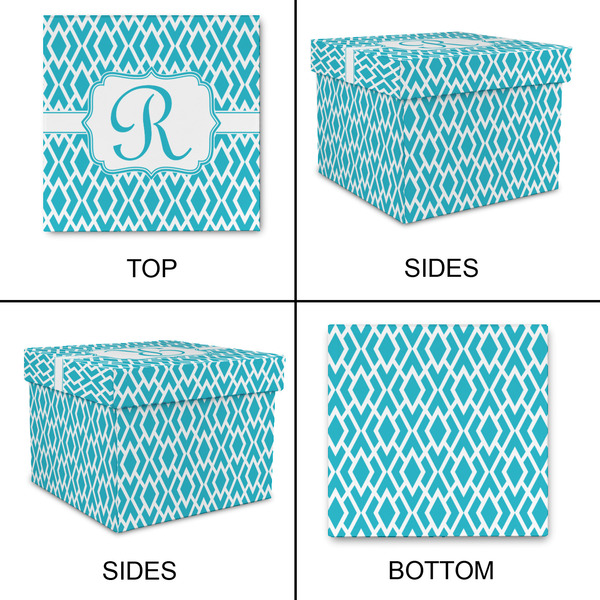 Geometric Diamond Gift Boxes with Lid - Canvas Wrapped - Small - Approval