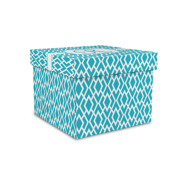 Custom Geometric Diamond Gift Box with Lid - Canvas Wrapped - Small (Personalized)
