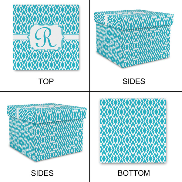 Geometric Diamond Gift Boxes with Lid - Canvas Wrapped - X-Large - Approval