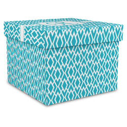 Geometric Diamond Gift Box with Lid - Canvas Wrapped - X-Large (Personalized)