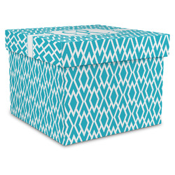 Geometric Diamond Gift Box with Lid - Canvas Wrapped - XX-Large (Personalized)