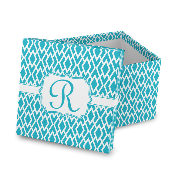 Custom Geometric Diamond Gift Box with Lid - Canvas Wrapped (Personalized)