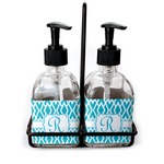 Geometric Diamond Glass Soap & Lotion Bottle Set (Personalized)