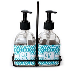 Geometric Diamond Glass Soap & Lotion Bottles (Personalized)
