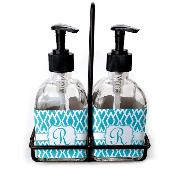 Custom Geometric Diamond Glass Soap & Lotion Bottles (Personalized)
