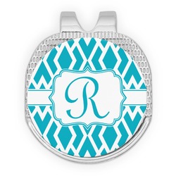 Geometric Diamond Golf Ball Marker - Hat Clip - Silver