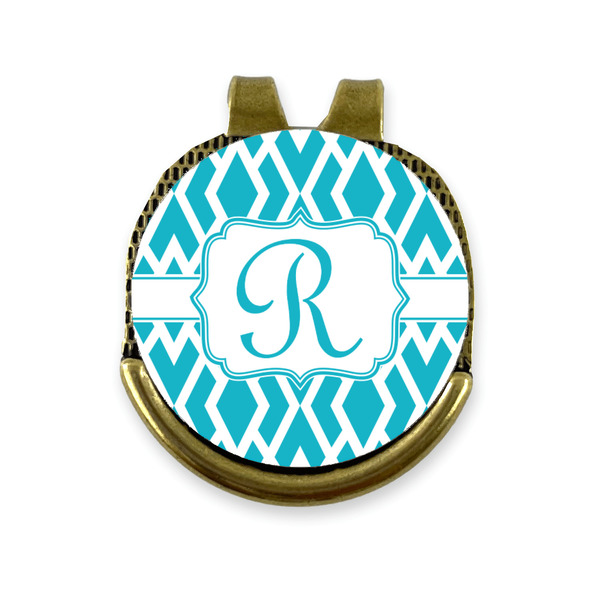 Custom Geometric Diamond Golf Ball Marker - Hat Clip - Gold