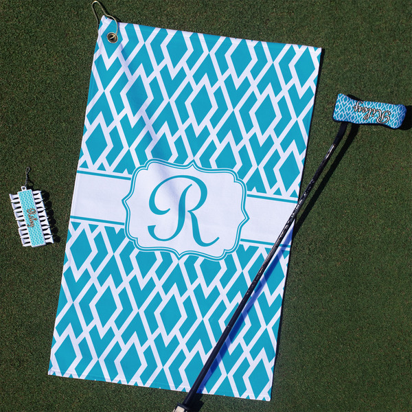 Custom Geometric Diamond Golf Towel Gift Set (Personalized)