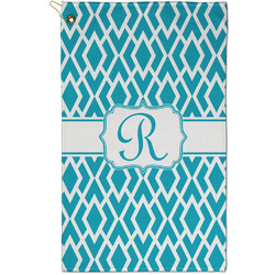 Geometric Diamond Golf Towel - Poly-Cotton Blend - Small w/ Initial