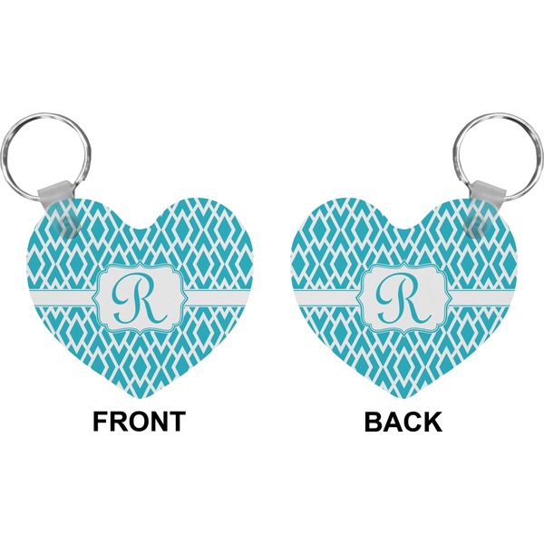 Geometric Diamond Heart Keychain (Front + Back)
