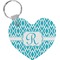 Geometric Diamond Heart Plastic Keychain w/ Initial