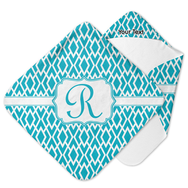 Custom Geometric Diamond Hooded Baby Towel (Personalized)