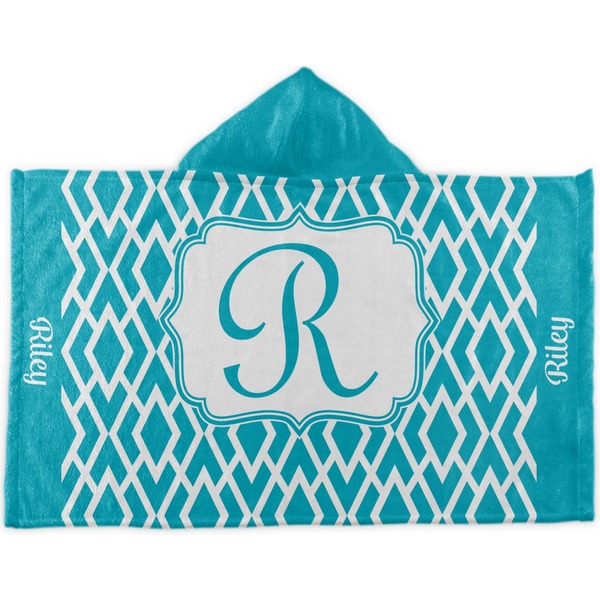 Custom Geometric Diamond Kids Hooded Towel (Personalized)