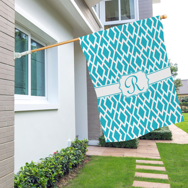 Geometric Diamond House Flags - Double Sided - LIFESTYLE