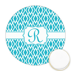 Geometric Diamond Printed Cookie Topper - Round (Personalized)