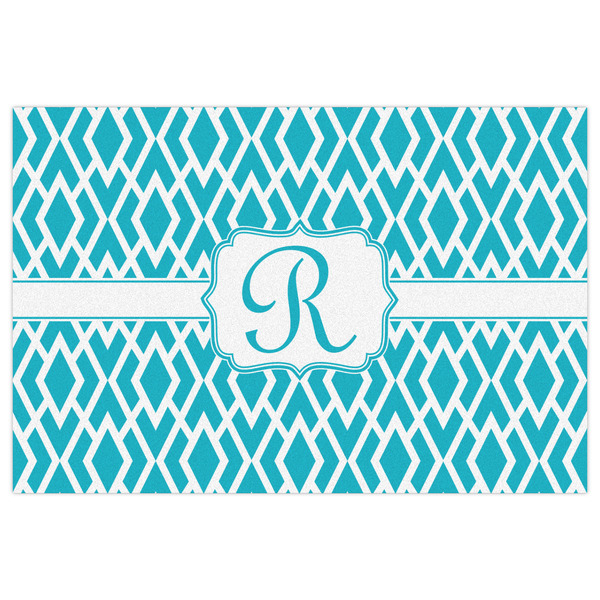 Geometric Diamond Indoor / Outdoor Rug - 4'x6' - Front Flat