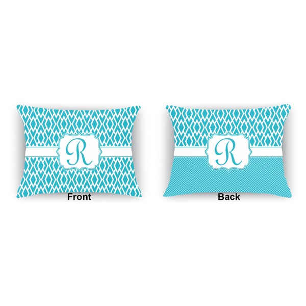 Geometric Diamond  Indoor Rectangular Burlap Pillow (Front and Back)