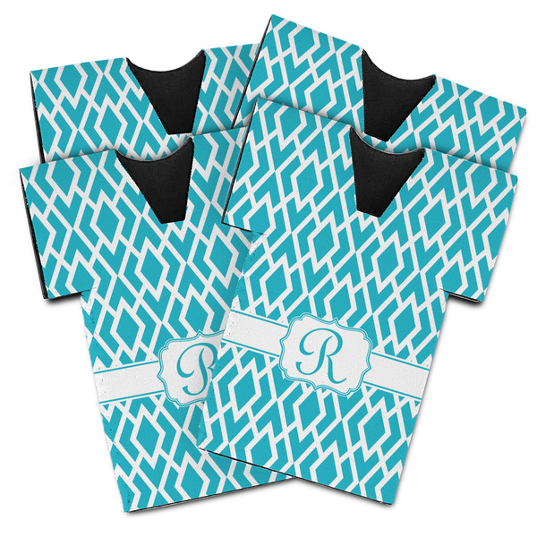 Geometric Diamond Jersey Bottle Cooler - Set of 4 - MAIN (flat)