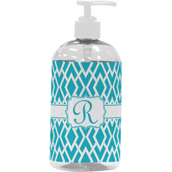 Geometric Diamond Plastic Soap / Lotion Dispenser (16 oz - Large - White) (Personalized)