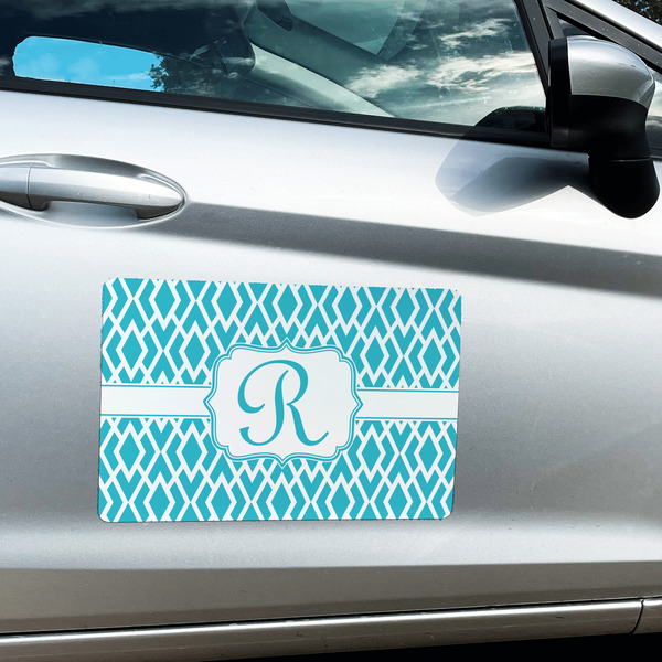 Geometric Diamond Large Rectangle Car Magnets- In Context