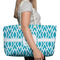 Geometric Diamond Large Rope Tote Bag - In Context View