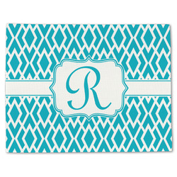 Geometric Diamond Single-Sided Linen Placemat - Single w/ Initial