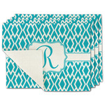 Geometric Diamond Single-Sided Linen Placemat - Set of 4 w/ Initial