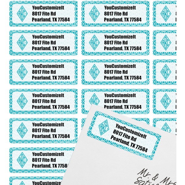 Geometric Diamond Mailing Label on Envelope - Multiple Labels