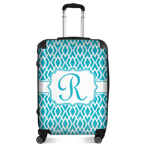 Custom Geometric Diamond Suitcase - 24" Medium - Checked (Personalized)