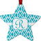 Geometric Diamond Metal Star Ornament - Double Sided w/ Initial