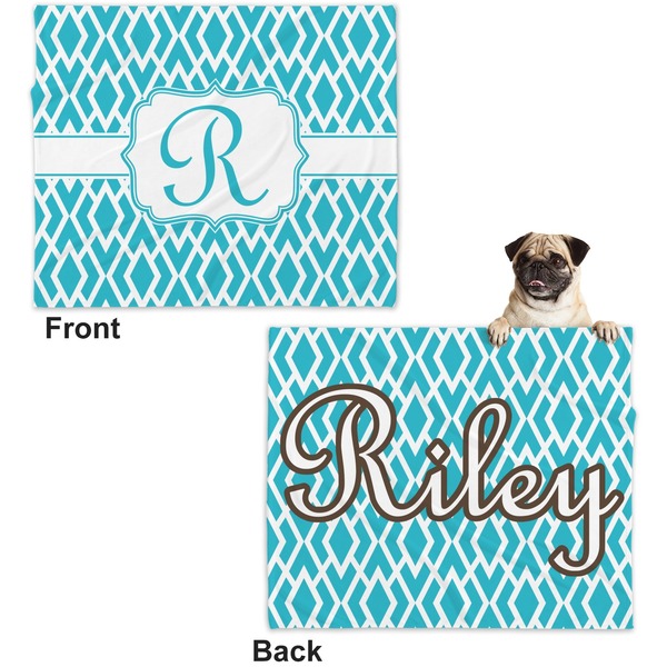 Geometric Diamond Microfleece Dog Blanket - Large- Front & Back