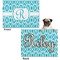 Geometric Diamond Microfleece Dog Blanket - Regular - Front & Back