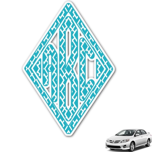 Custom Geometric Diamond Monogram Car Decal (Personalized)