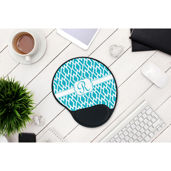 Geometric Diamond Mouse Pad with Wrist Rest - LIFESYTLE 1