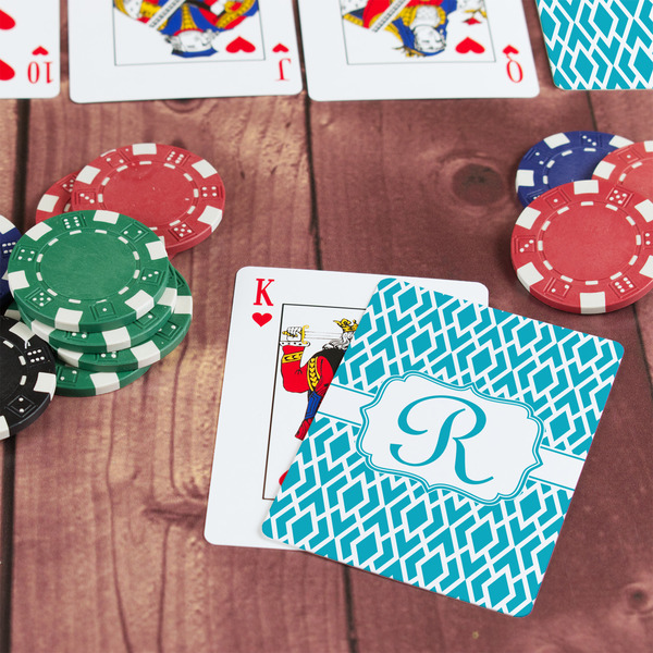Geometric Diamond On Table with Poker Chips
