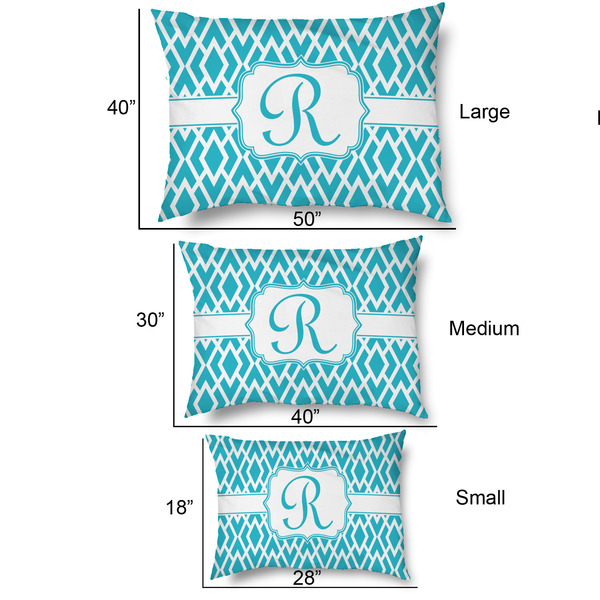 Geometric Diamond Outdoor Dog Beds - SIZE CHART