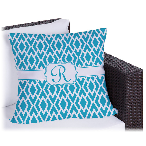 Custom Geometric Diamond Outdoor Pillow (Personalized)
