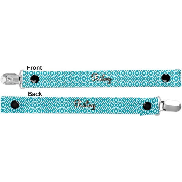 Geometric Diamond Pacifier Clip - Front and Back