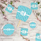 Geometric Diamond Party Supplies Combination Image - All items - Plates, Coasters, Fans