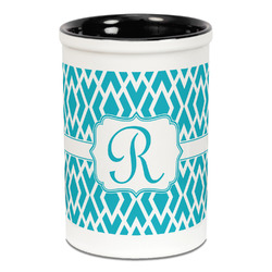 Geometric Diamond Ceramic Pencil Holders - Black