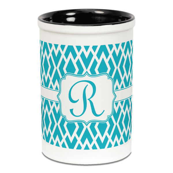 Geometric Diamond Pencil Holder - Black