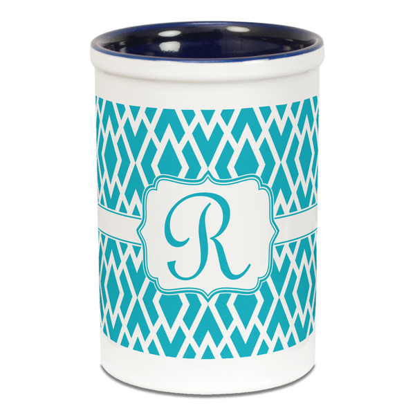 Geometric Diamond Pencil Holder - Blue