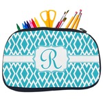 Geometric Diamond Neoprene Pencil Case - Medium w/ Initial