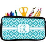 Geometric Diamond Neoprene Pencil Case - Small w/ Initial