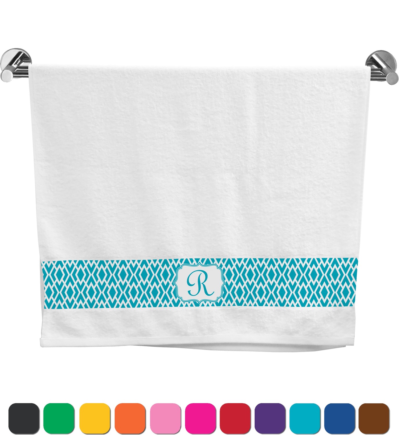 Geometric Diamond Bath Towel (Personalized) YouCustomizeIt